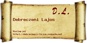 Debreczeni Lajos névjegykártya